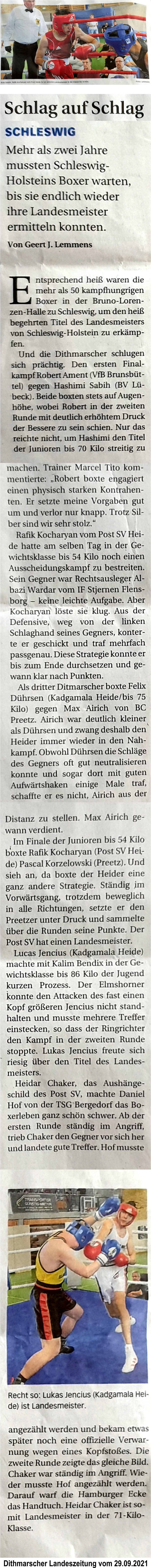 Dithmarscher Landeszeitung vom 29.09.2021