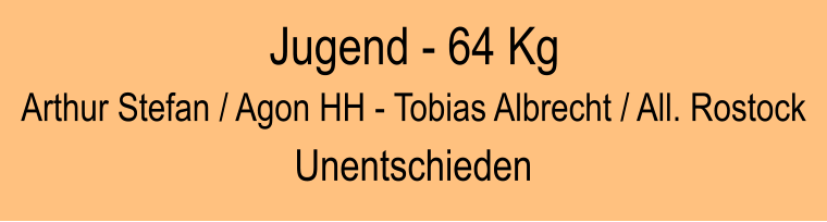 Jugend - 64 Kg Arthur Stefan / Agon HH - Tobias Albrecht / All. Rostock Unentschieden