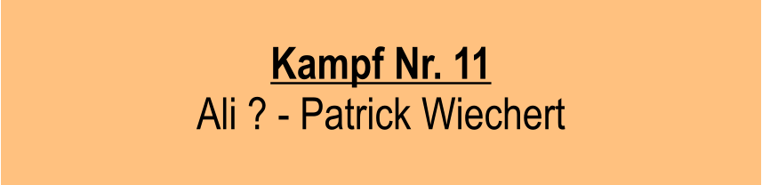 Kampf Nr. 11 Ali ? - Patrick Wiechert